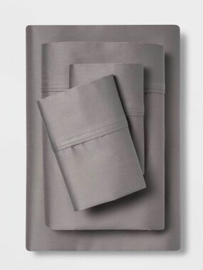 Full solid performance 400 Thread count sheet set gray- Threshold